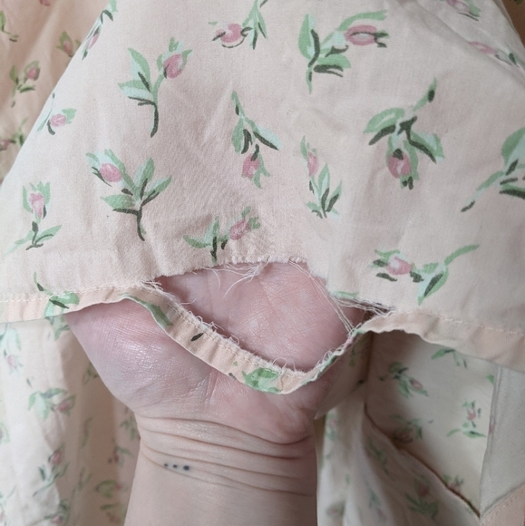 Vintage Rachel Riley Ditsy Floral Peach Cotton Maxi Dress Made in‎ France *Flaw* - Picture 6 of 8